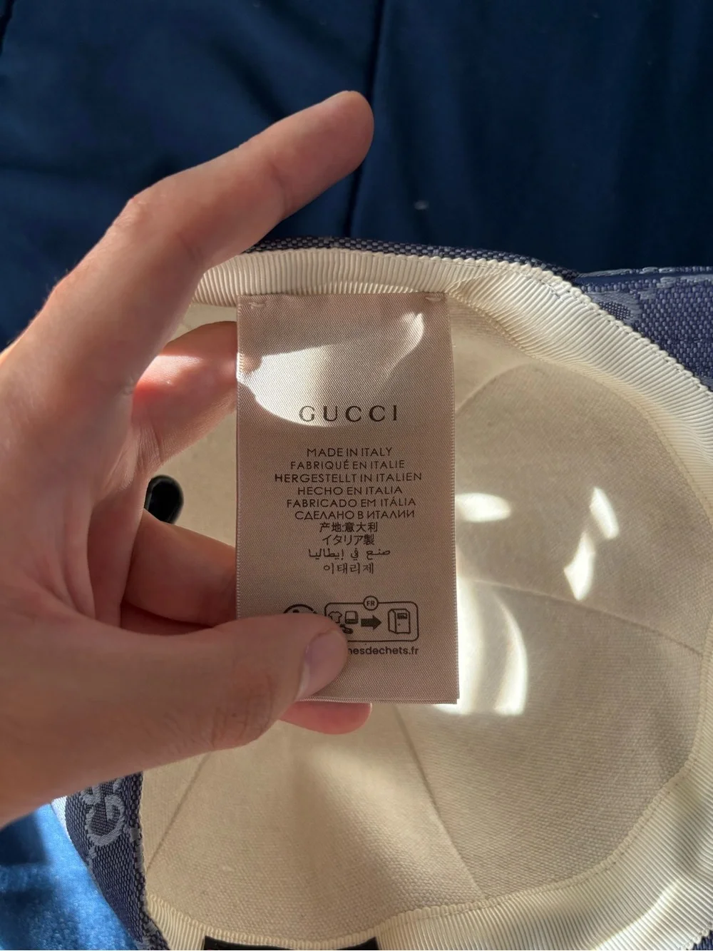 Gucci Blue GG Men's Monogram Baseball Cap